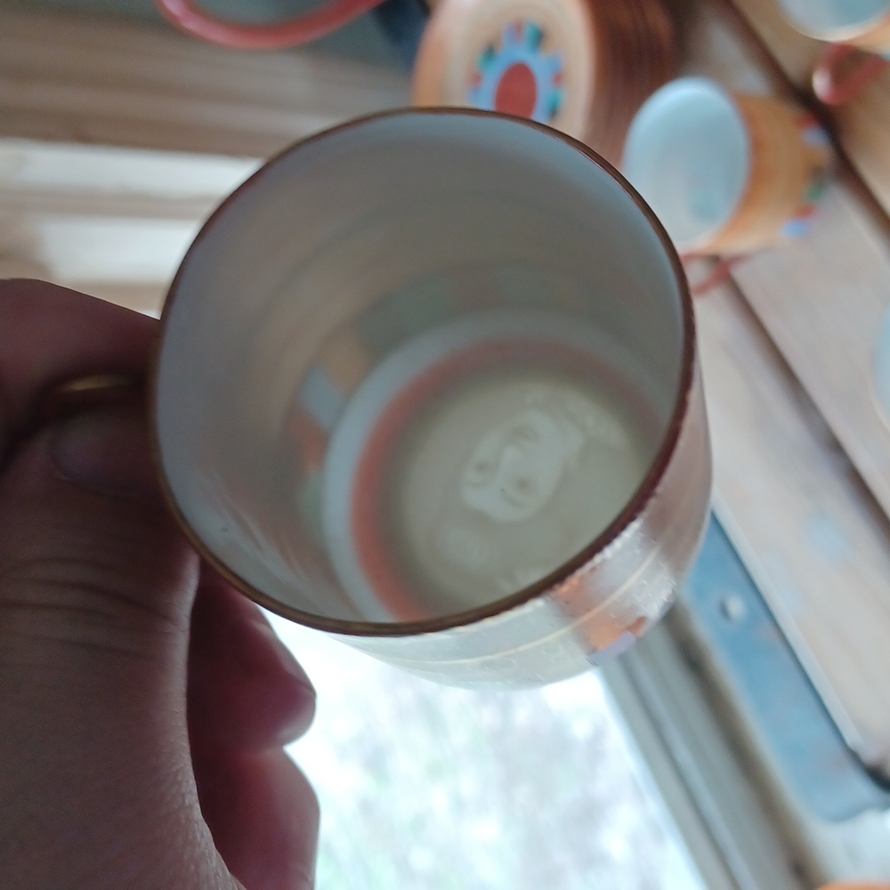 Vintage Japanese 1000 faces geisha lithophane porcelain demitasse 22 pc. Set - Picture 12 of 14